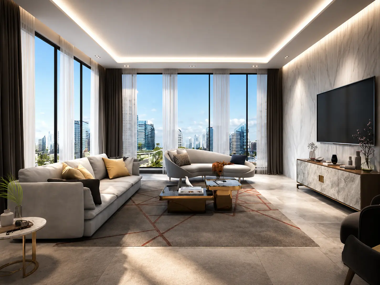 Dubai Studio Penthouse Lounge Design - Architecture Visualization visualization screenshot 1